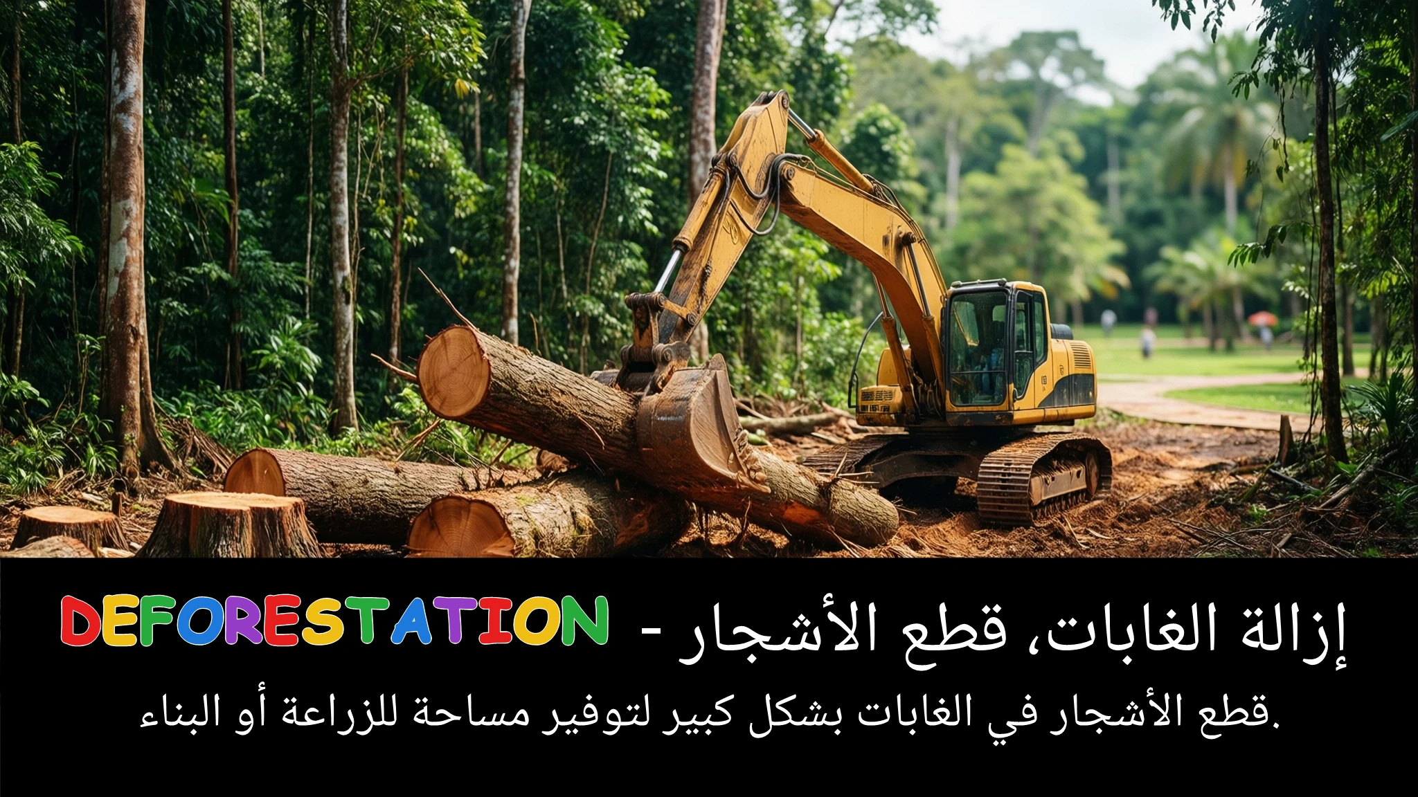 Arabic Illustration for deforestation